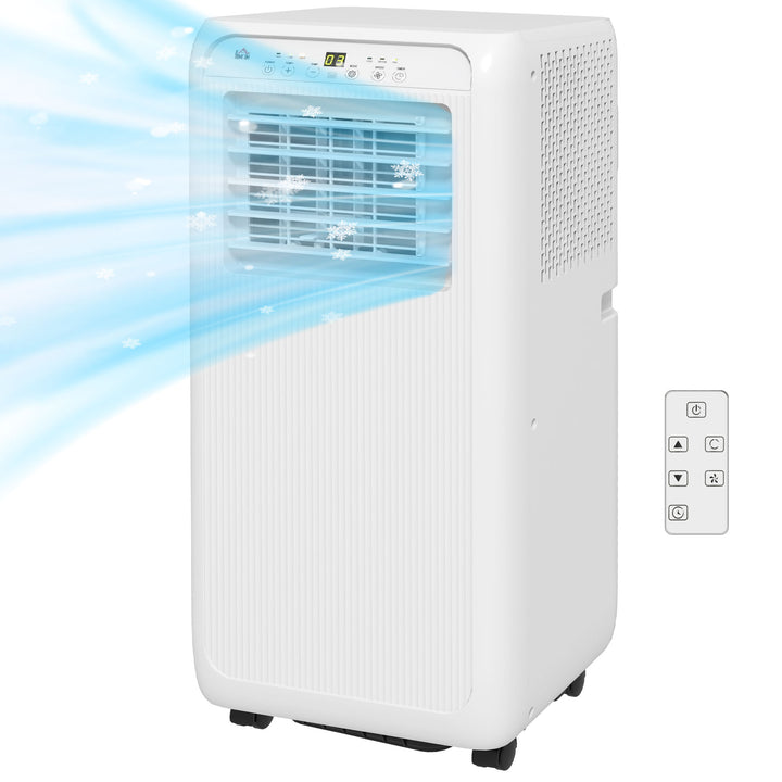 HOMCOM 7,000 BTU Mobile Air Conditioner for Room up to 15m², with Dehumidifier, 24H Timer, Wheels, Window Mount Kit | Aosom UK