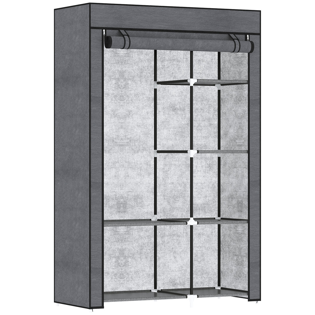 MCL Rail and Six Shelf Fabric Wardrobe - Dark Grey