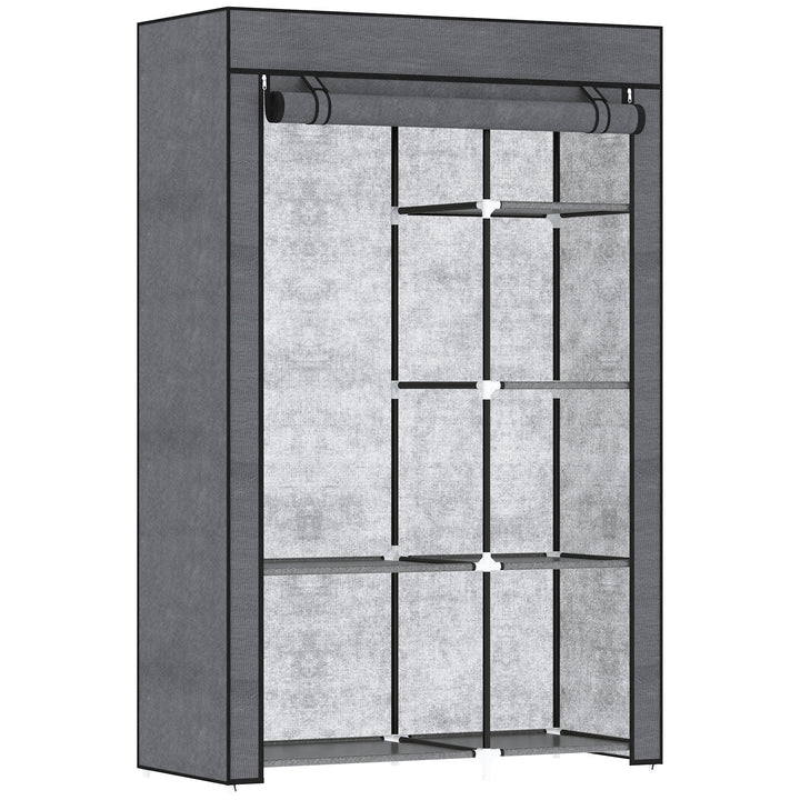 MCL Rail and Six Shelf Fabric Wardrobe - Dark Grey