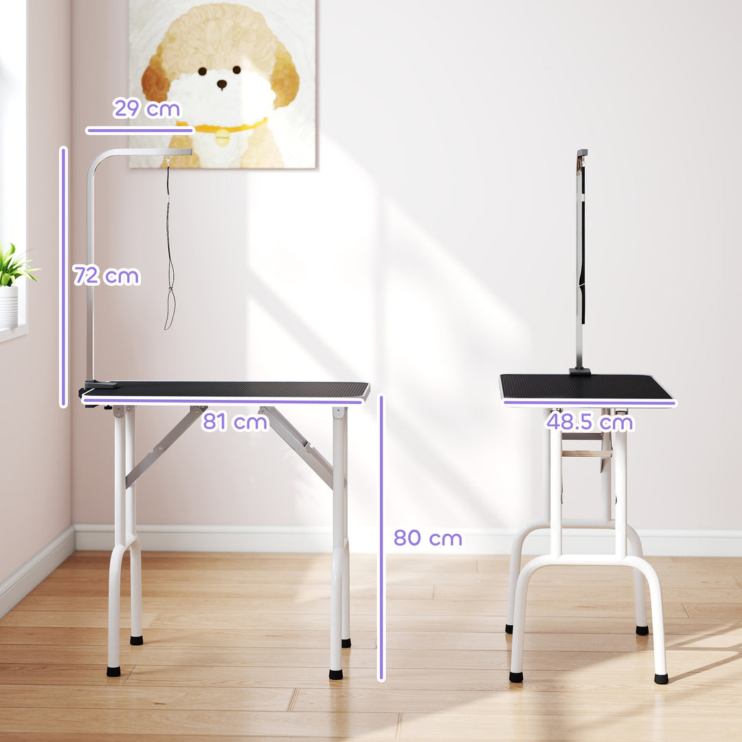 32" Foldable Dog Grooming Table Pet Drying Beauty Table Adjustable Fix