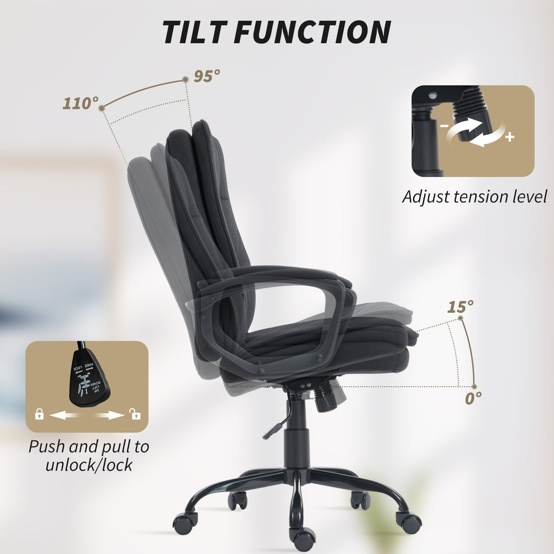 Linen-Look Double-Padded Office Chair