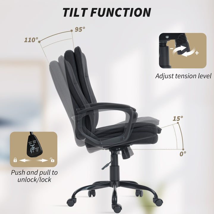 Linen-Look Double-Padded Office Chair