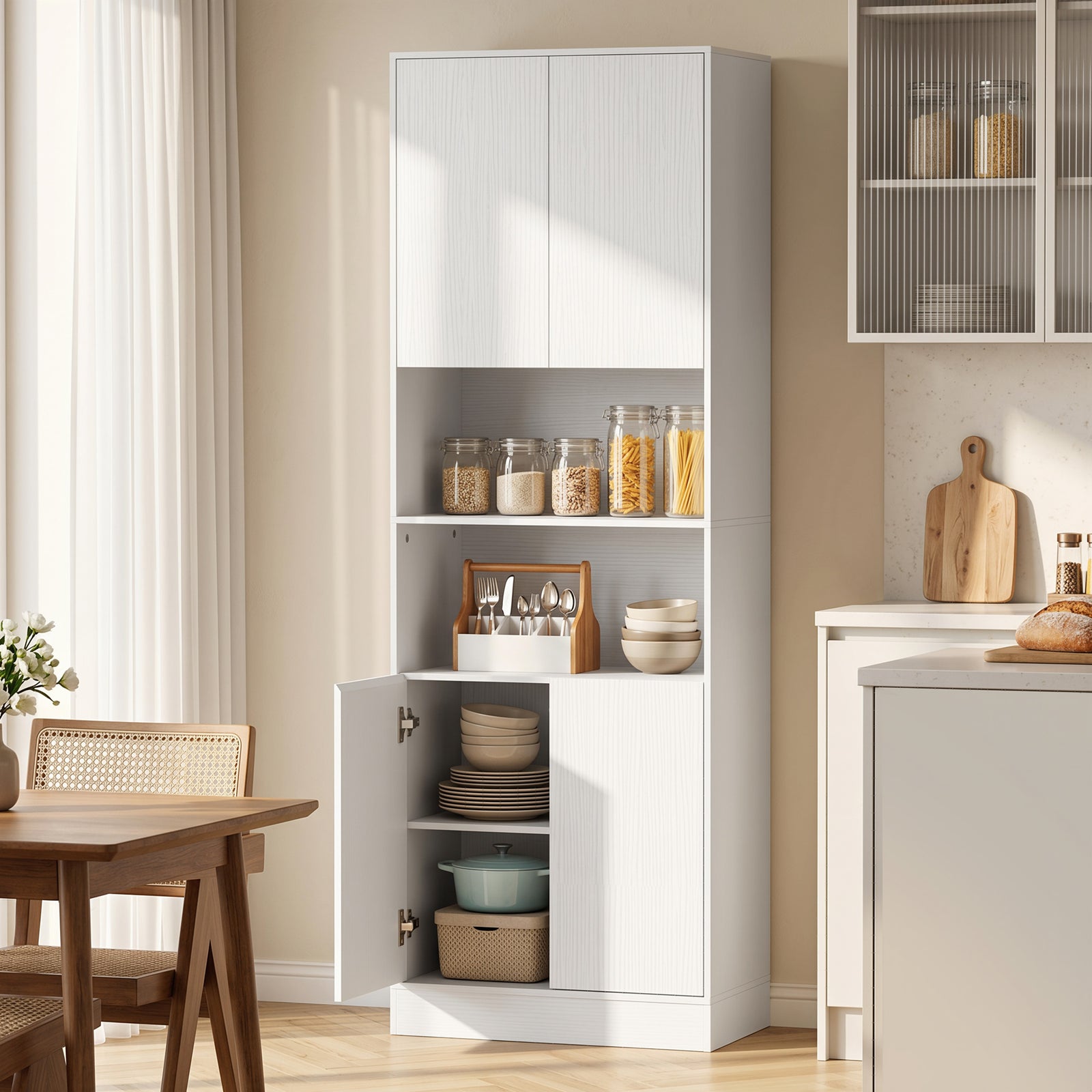170 cm Kitchen Pantry Cabinet, Freestanding Storage Cabinet with Soft-