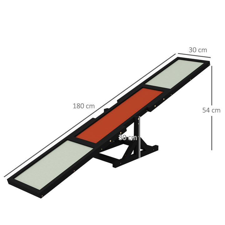 Wooden Pet Seesaw for Big Dogs, Dog Agility Equipment with Anti-Slip Surface - Black
