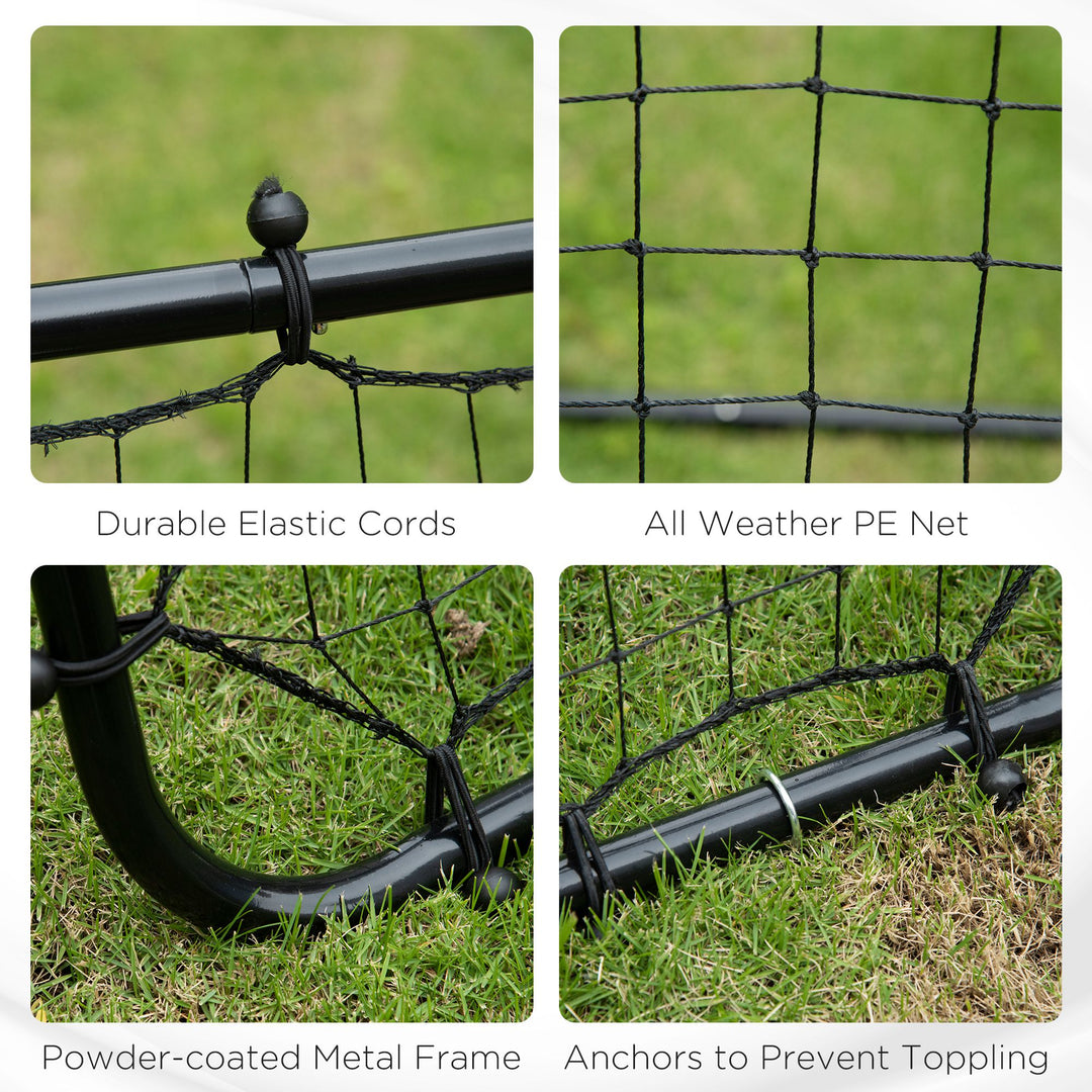 HOMCOM Rebounder Net Practise Kickback Goal for Teens Adults Softball Training Black | Aosom UK