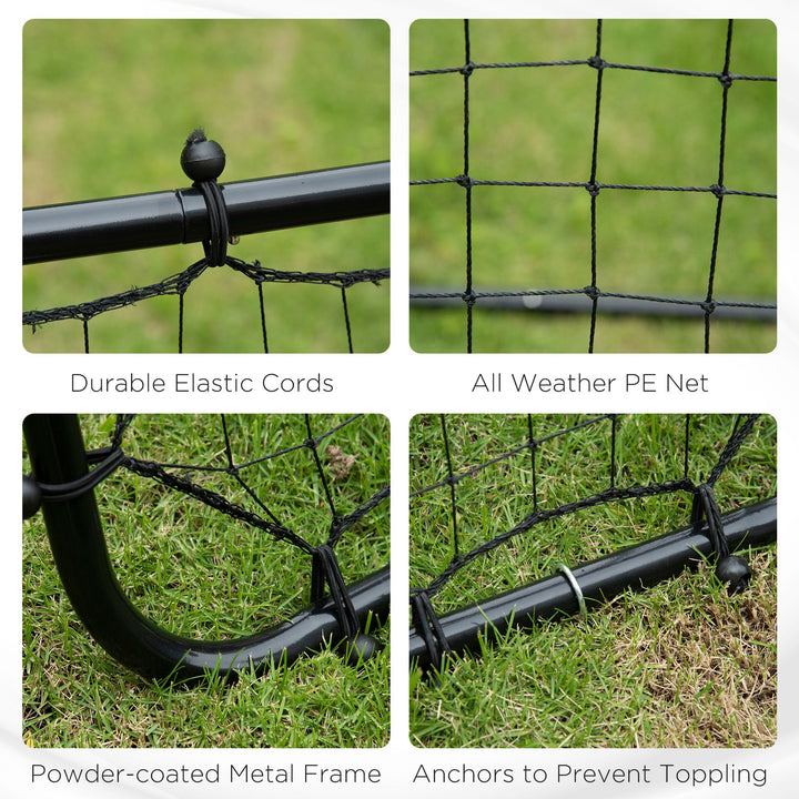 HOMCOM Rebounder Net Practise Kickback Goal for Teens Adults Softball Training Black | Aosom UK