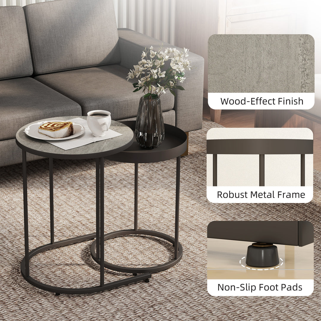 MCL Round Nesting Side Table Set of 2 - Grey