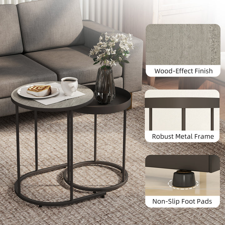 MCL Round Nesting Side Table Set of 2 - Grey