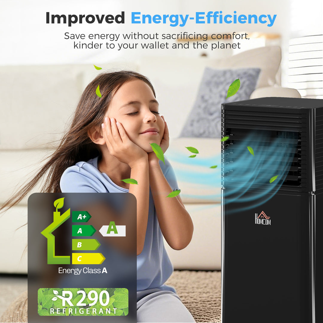 8000 BTU 4-In-1 Portable Air Conditioner Unit Cooling Dehumidifying Ventilating for Room up to 27m², with Fan, Remote, 24H Timer, Window Mount Kit, R290, A Energy Efficiency