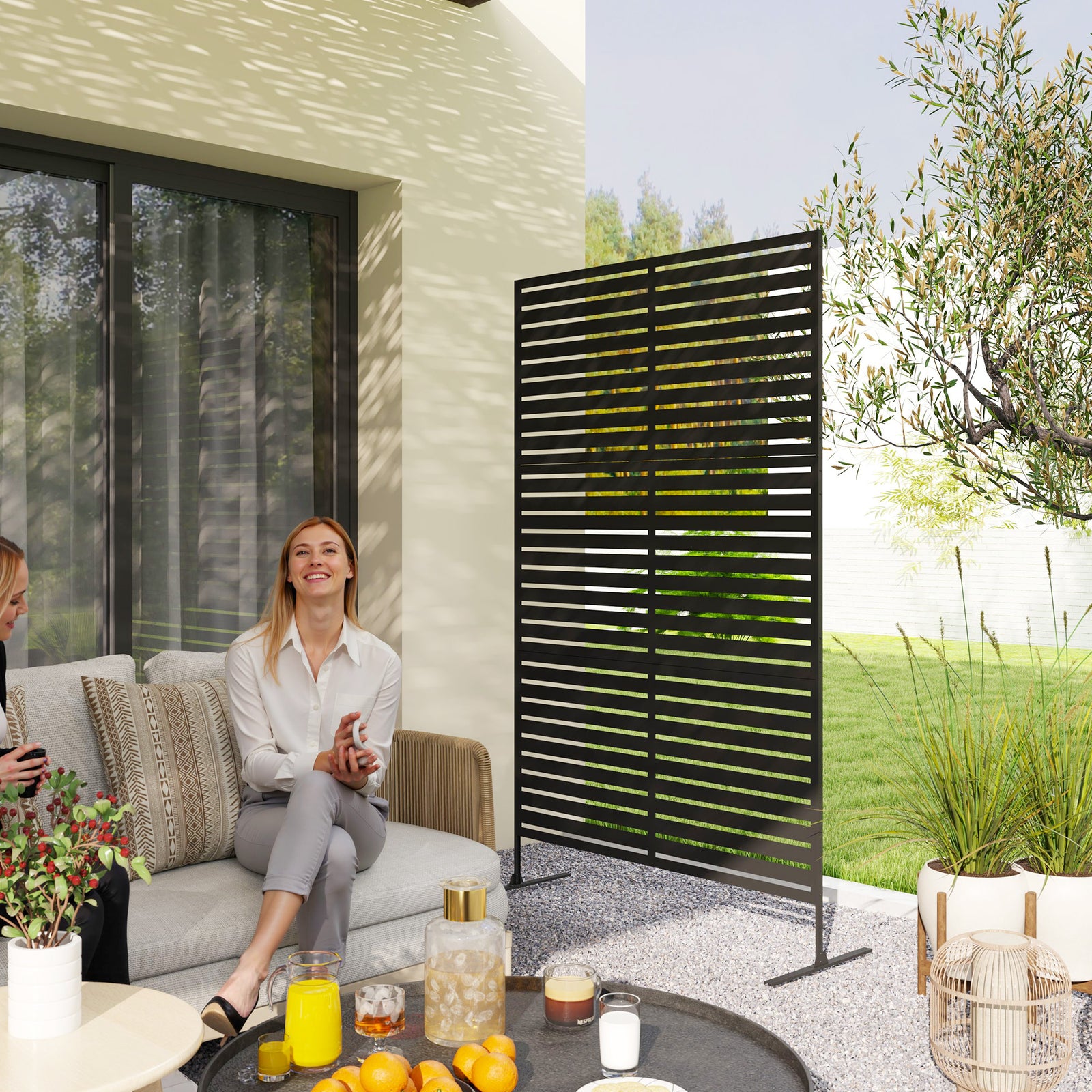 Decorative Privacy Fence Screen, Metal Outdoor Privacy Screen Climbing