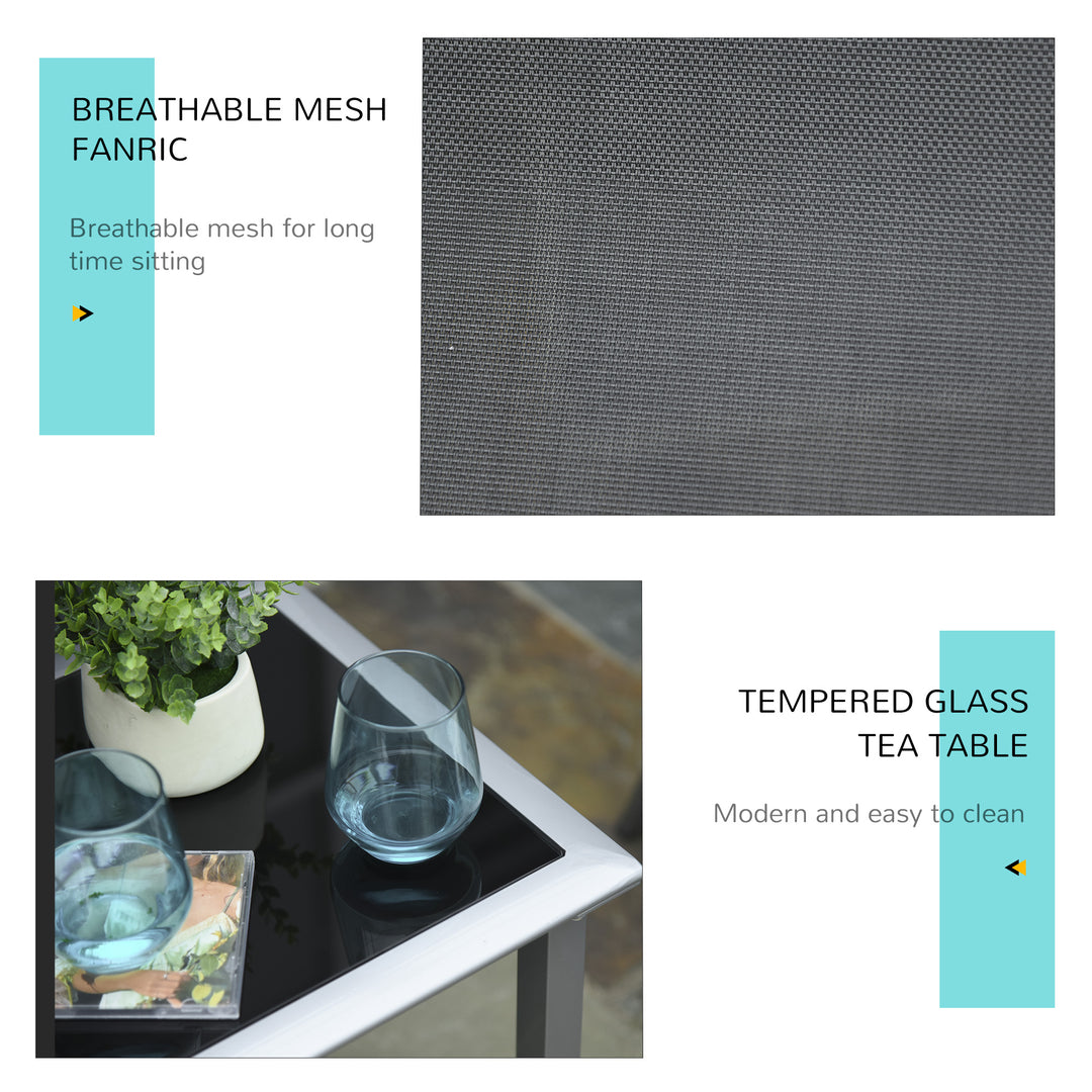 MCL Three-Piece Curved Sun Lounger Set - Black