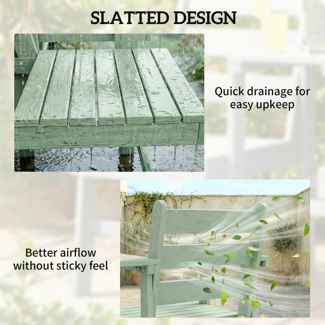 Outdoor Garden Loveseat, Embossed Wooden Jack and Jill Garden Seat wit