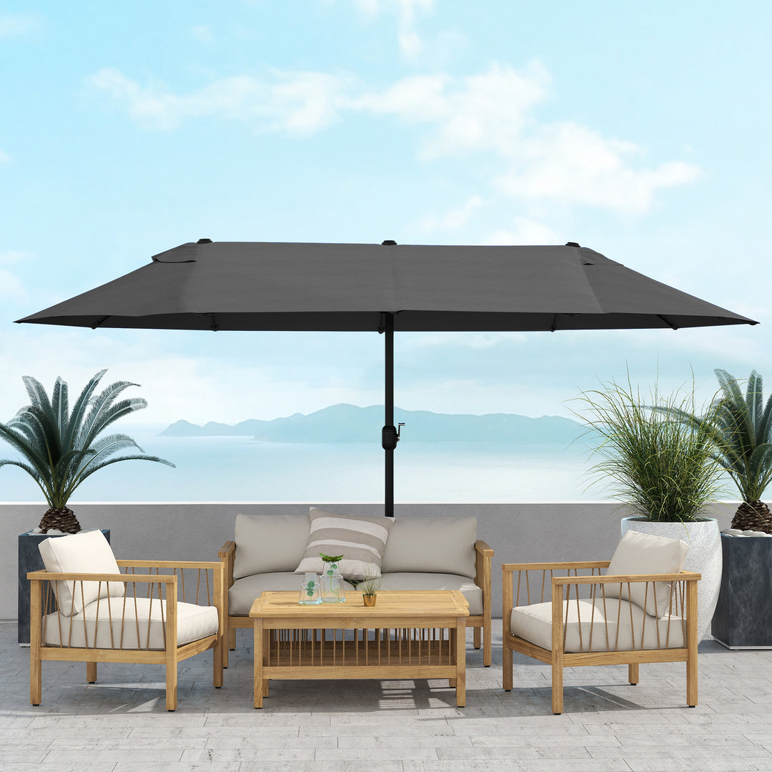 MCL 4.6m Double Garden Parasol - Black