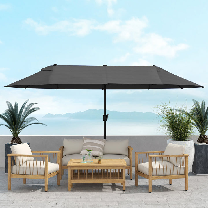 MCL 4.6m Double Garden Parasol - Black