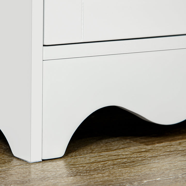 MCL Freestanding 4-Door Kitchen Cupboard, Storage Cabinet Organizer with 4 Shelves, White