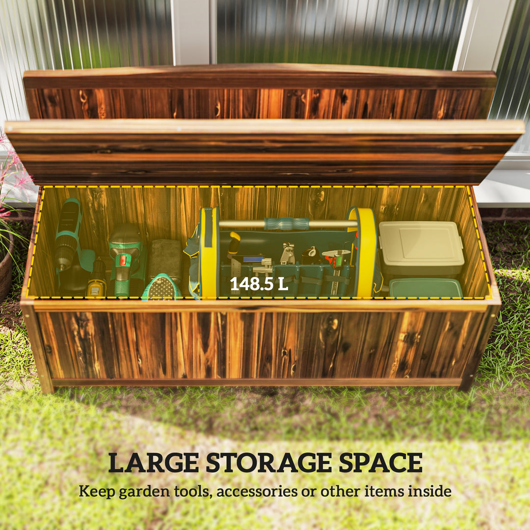 Wood Storage Bench for Patio Furniture, Outdoor Garden Seating Tools, 