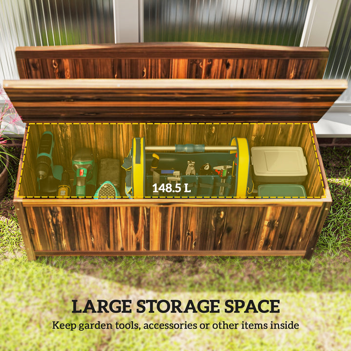 Wood Storage Bench for Patio Furniture, Outdoor Garden Seating Tools, 