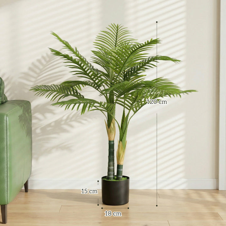 Artificial Palm Tree with 14 PEVA Leaves, 120cm Decorative Artificial 