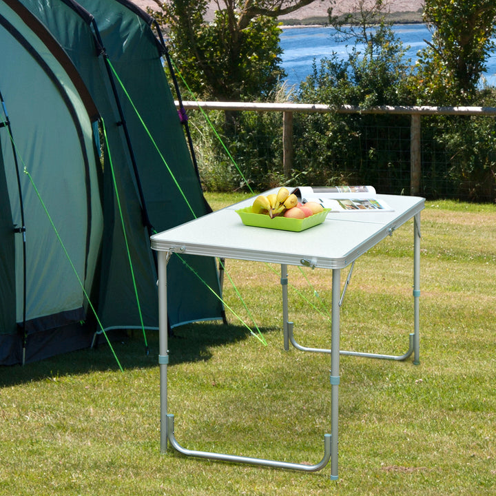 Outsunny Portable Outdoor Garden Aluminium Portable Folding Camping Picnic Party Field Kitchen BBQ Table | Aosom UK