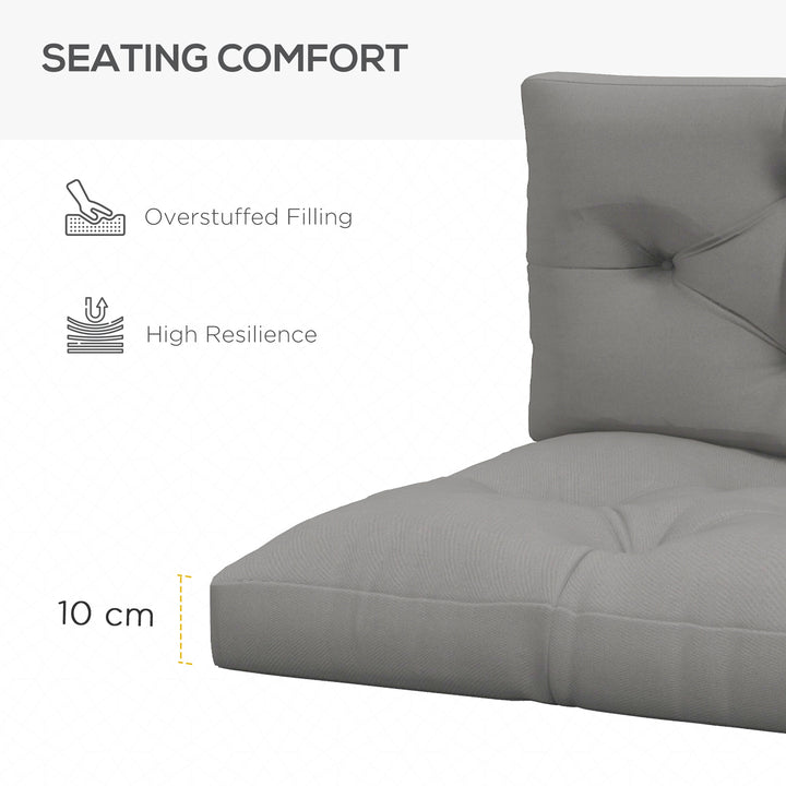 Seat and Back Padded Pallet Cushion Set - Light Grey