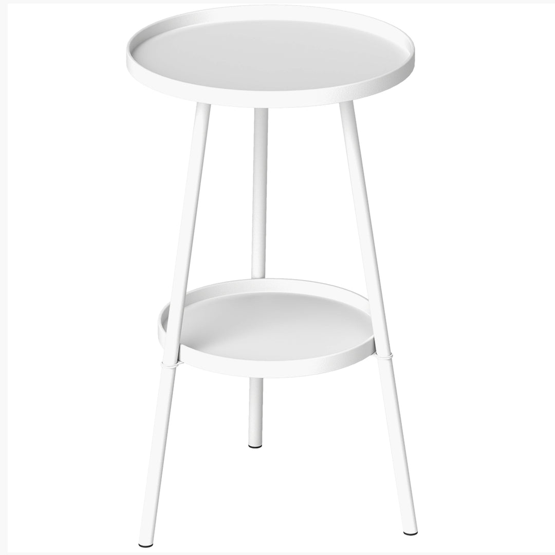 Two-Tier Metal Garden Table - White