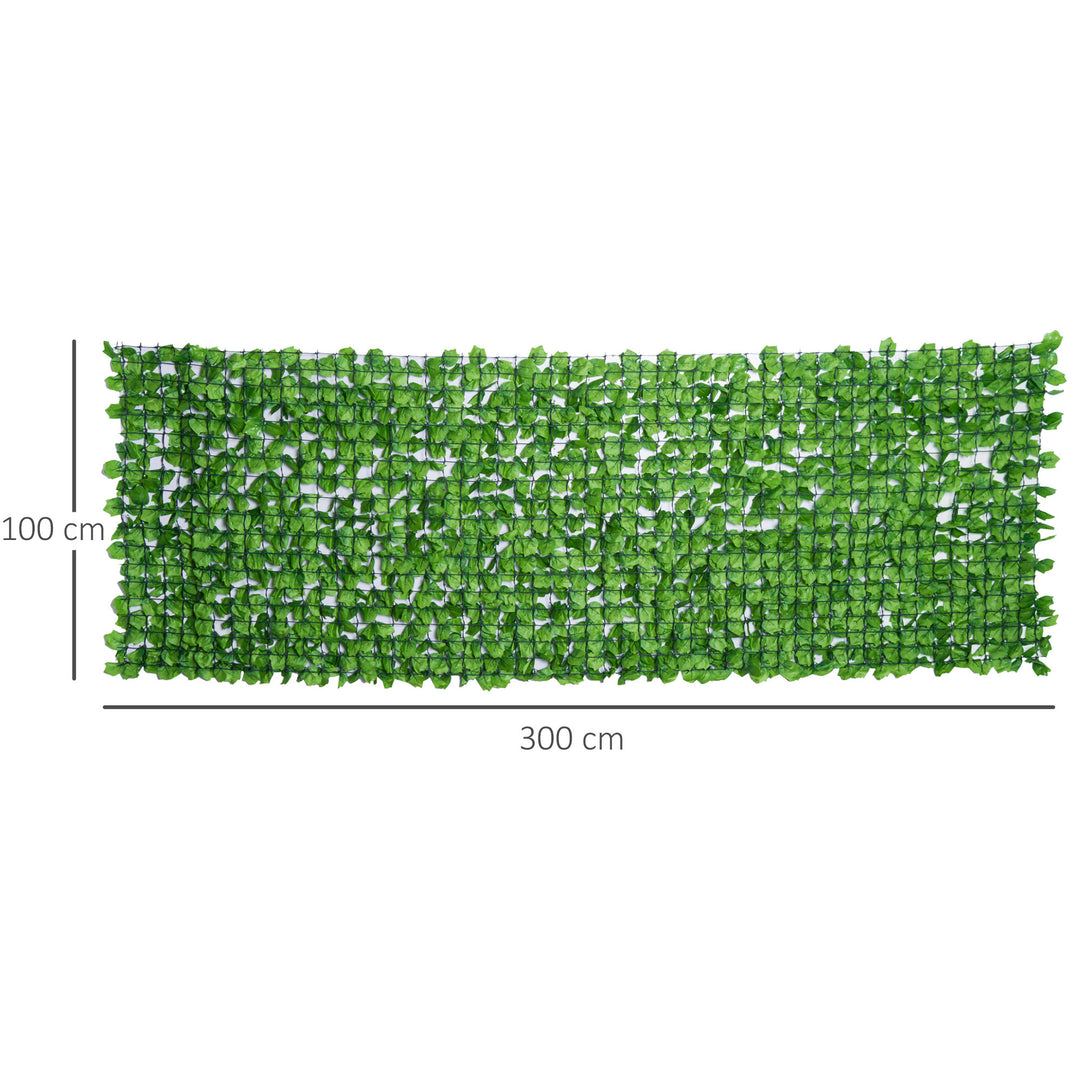 3 x 1m Artificial Leaf Wall - Green