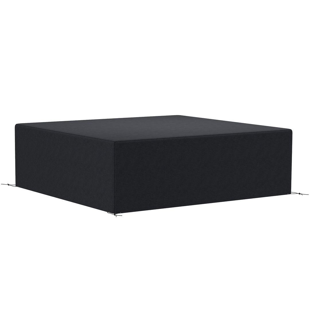 600D Oxford Outdoor Garden Furniture Sofa Set Cover, Waterproof Anti-UV Rattan Sun Lounger Protection Protector Cover, 225L x 210W x 70Hcm, Black