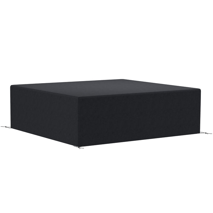 600D Oxford Outdoor Garden Furniture Sofa Set Cover, Waterproof Anti-UV Rattan Sun Lounger Protection Protector Cover, 225L x 210W x 70Hcm, Black