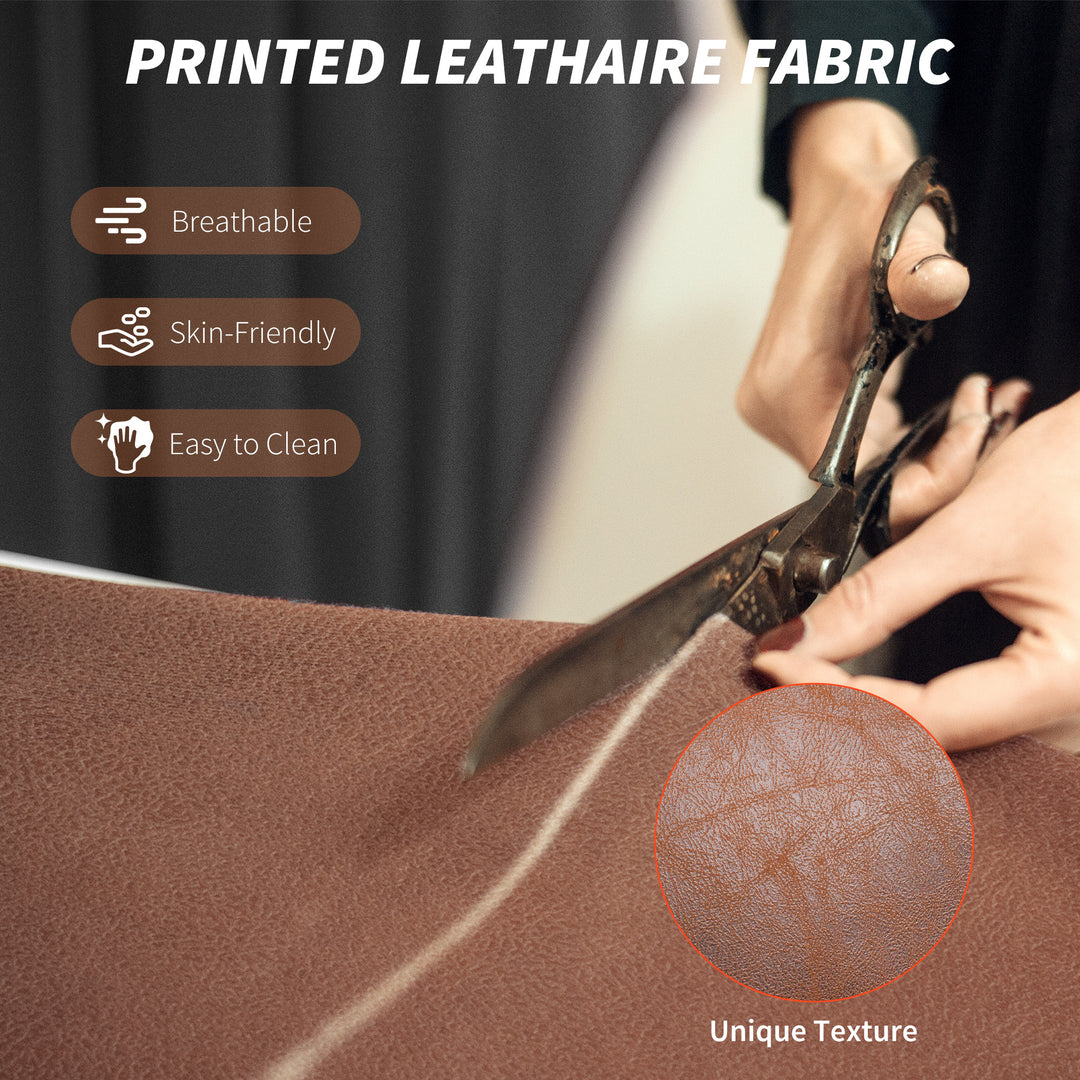Leathaire Reclining Office Chair with Lumbar Support Pillow - Dark Brown