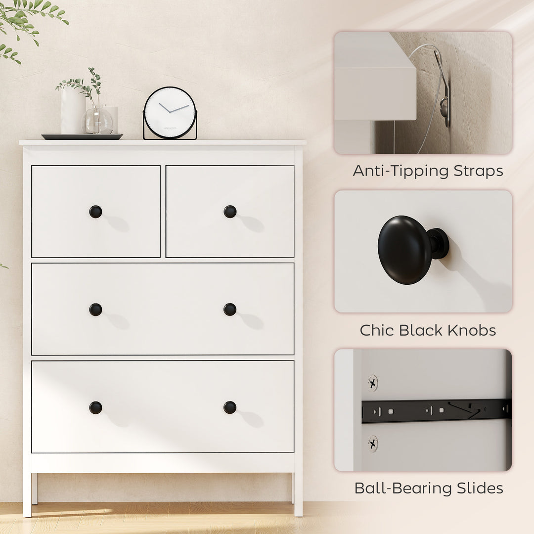 Modern Chest of Drawers, 4 Drawer Dresser Clothes Storage Organiser fo