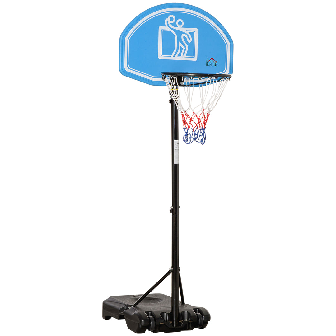 MCL Adjustable Basketball Hoop and Stand, with Wheels and Weight Base, Blue