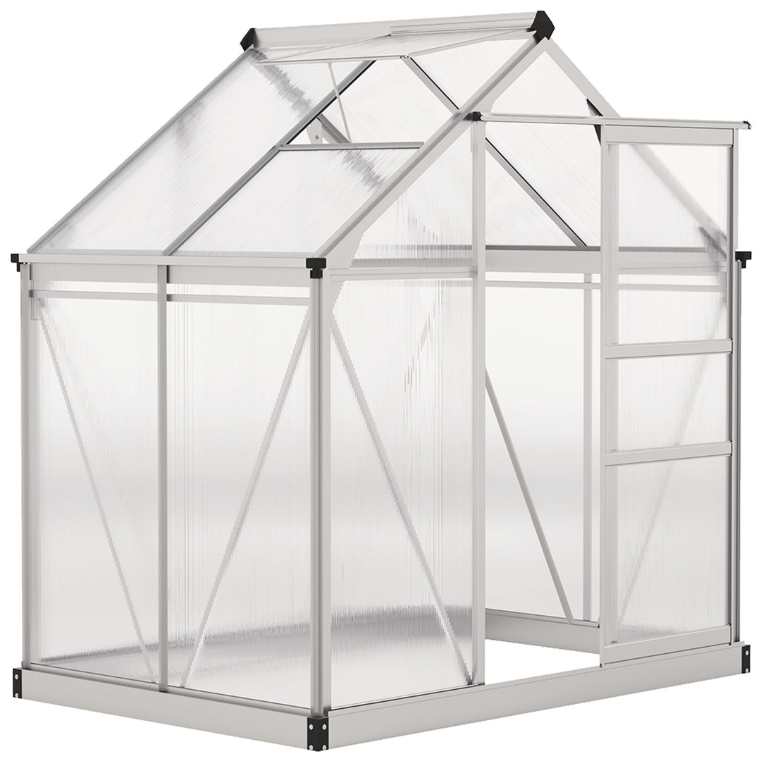 Polycarbonate Greenhouse, Large Walk-In Green House with Slide Door an
