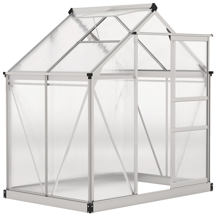 Polycarbonate Greenhouse, Large Walk-In Green House with Slide Door an