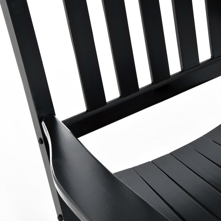 Outdoor Porch Rocking Chair Armchair Wooden Patio Rocker Balcony Deck Garden Seat Black