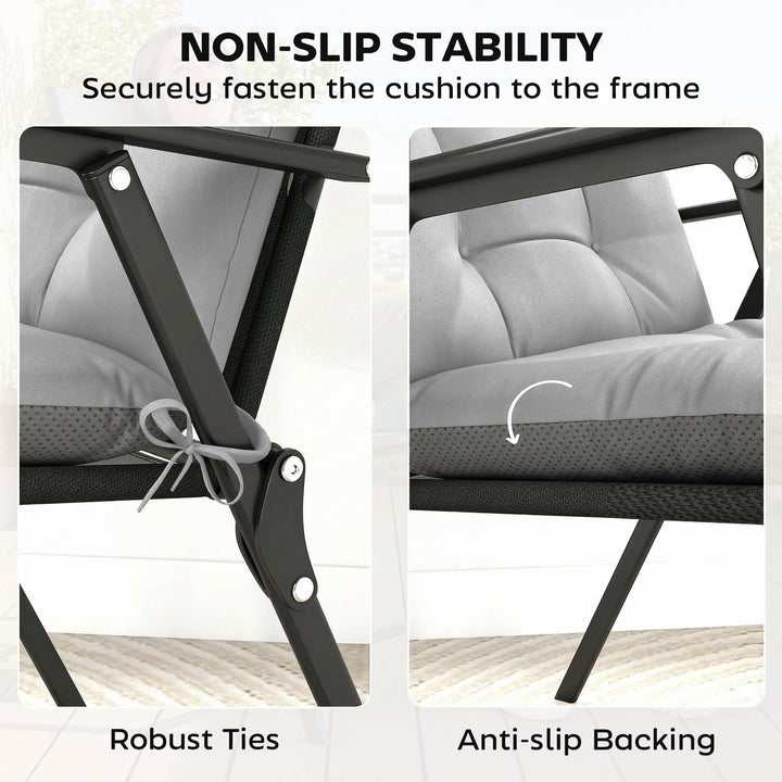 Patio Chair Cushions Set of 4, Waterproof Non-Slip Lounge Chair Cushio