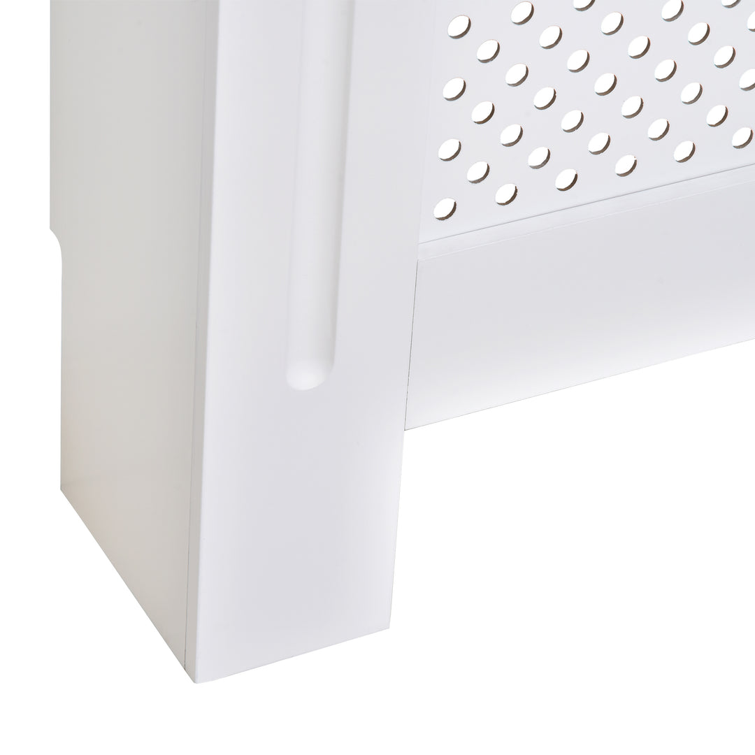 Wooden Radiator Cover Heating Cabinet Modern Home Furniture Grill Style White Painted (Small)