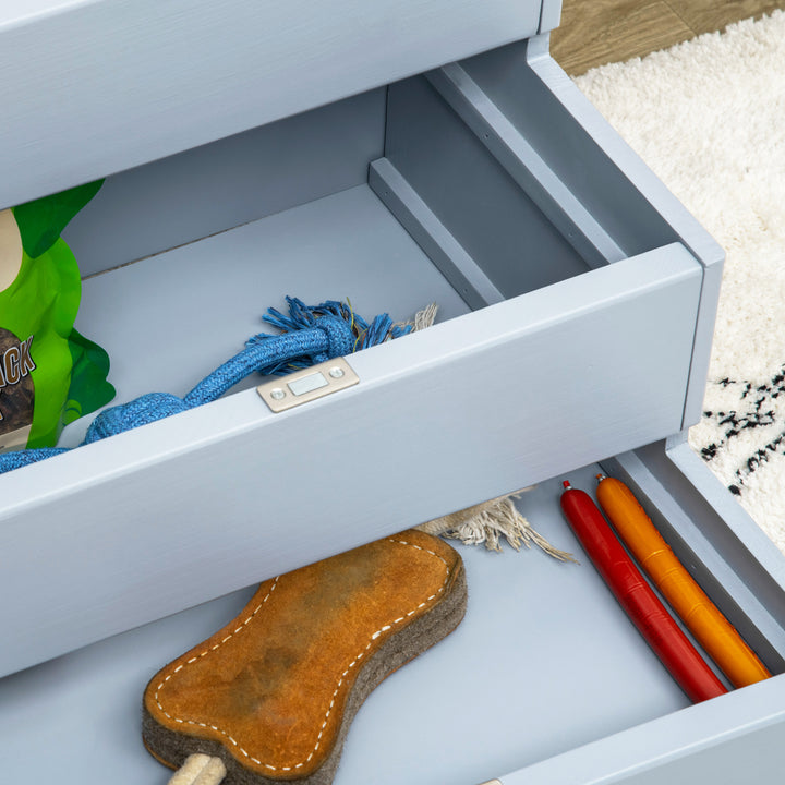 MCL 3 Step Wooden Dog Steps Pet Stairs for Dogs, Cat Ladder for Bed Couch with Storage Grey