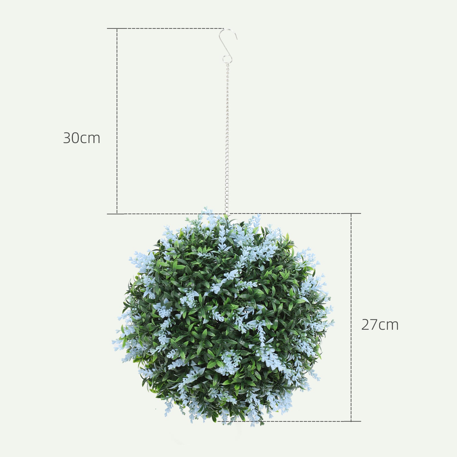 Set of 2 Artificial Plant Topiary Balls, UV-protected Fake Decorative 