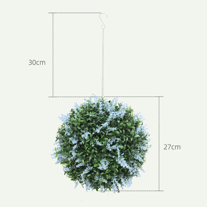 Set of 2 Artificial Plant Topiary Balls, UV-protected Fake Decorative 