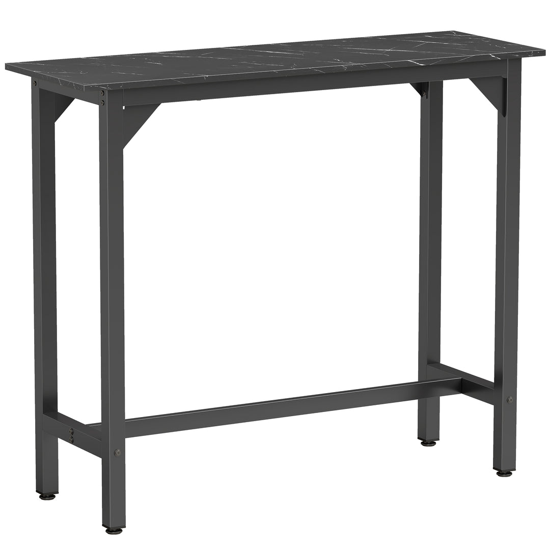 Rectangular Bar Table, Marble Effect Pub Coffee Table for Small Space,