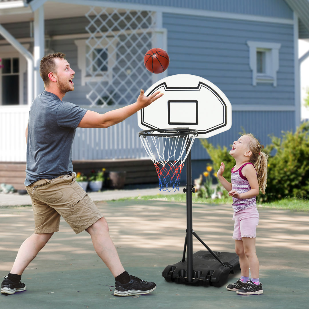 HOMCOM Basketball Stand 94-123cm Basket Height Adjustable Hoop For Kids Adults Suitable for Pool Side