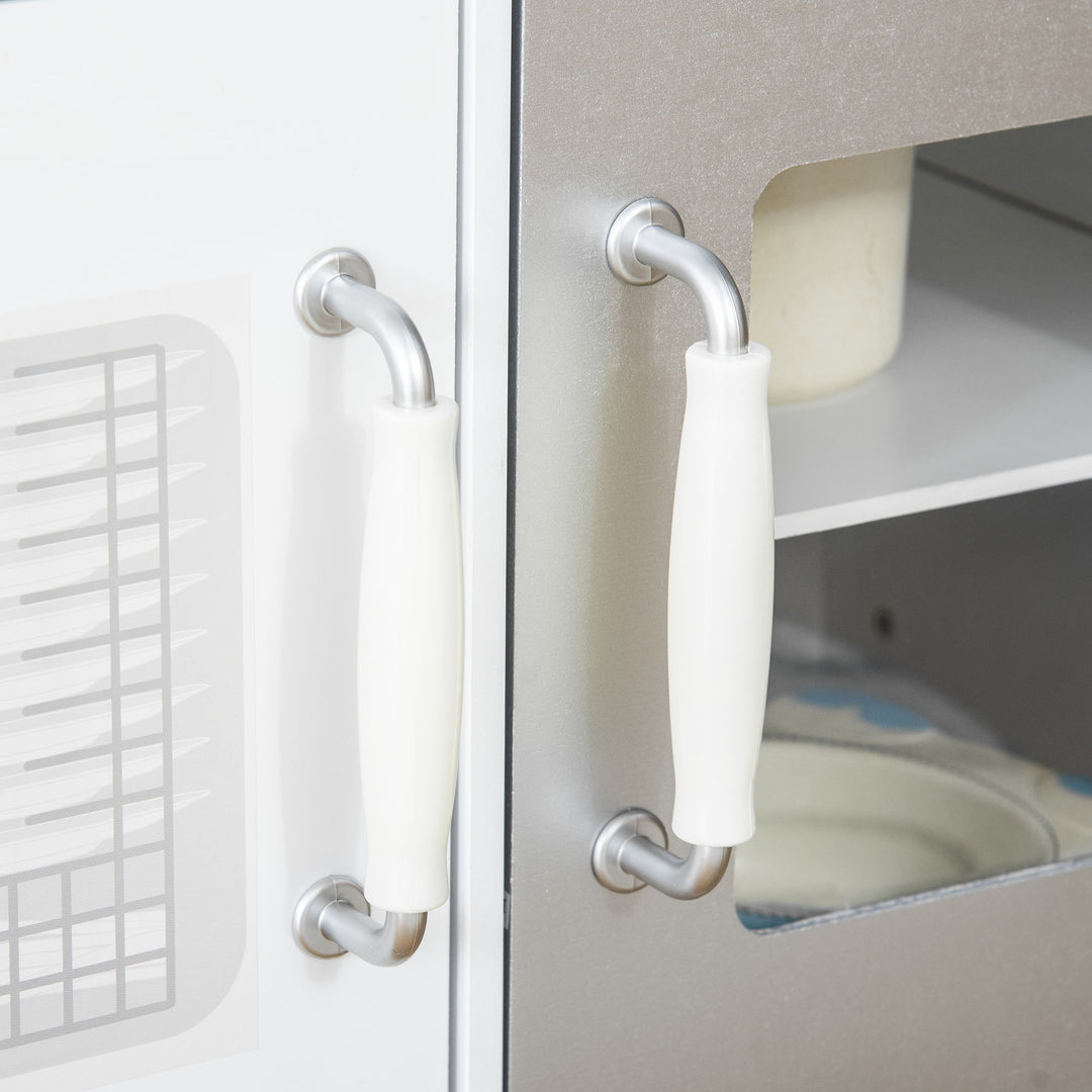 MCL Kids Wooden Play Kitchen Toy Cooking Set Pretend Role Playset, with, Cooking Bench, Stainless Steel Pot for 3-6 Years