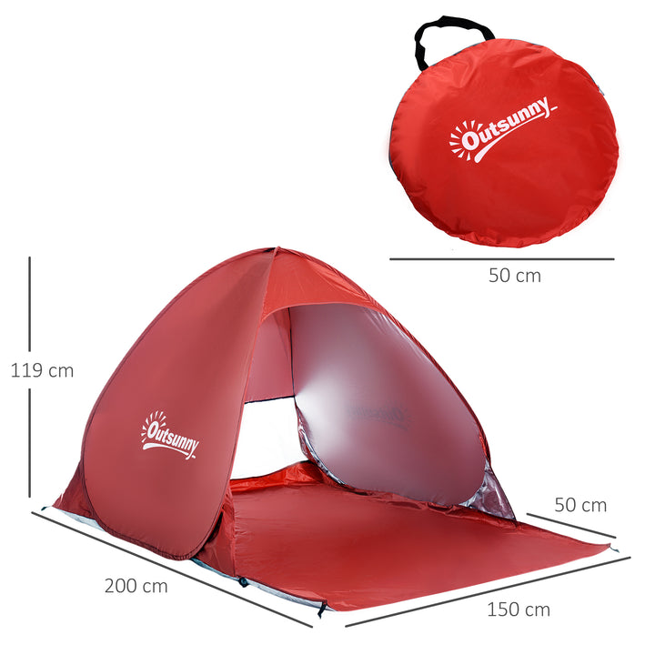 MCL Pop-up Portable Beach Tent-Red