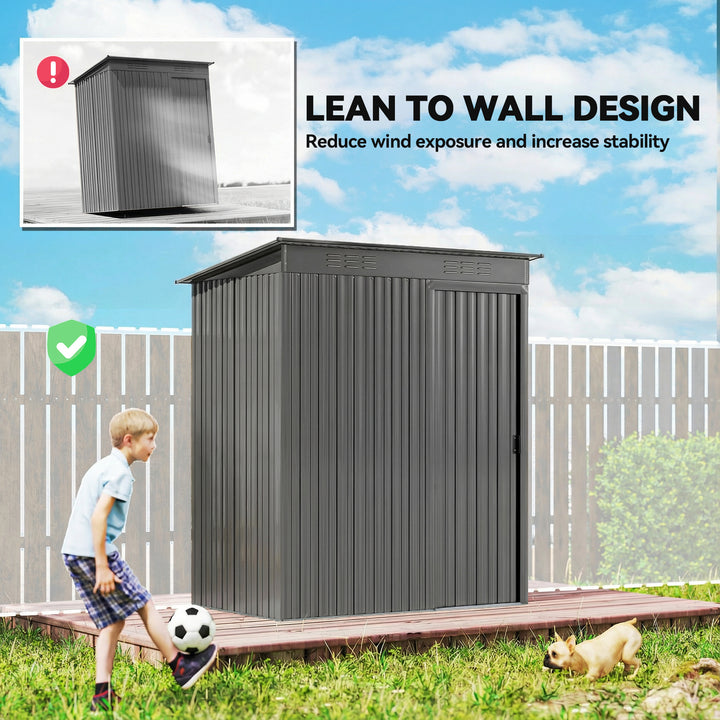 5 x 3.5ft Metal Garden Storage Shed with Effortless Assembly and 2 Pai