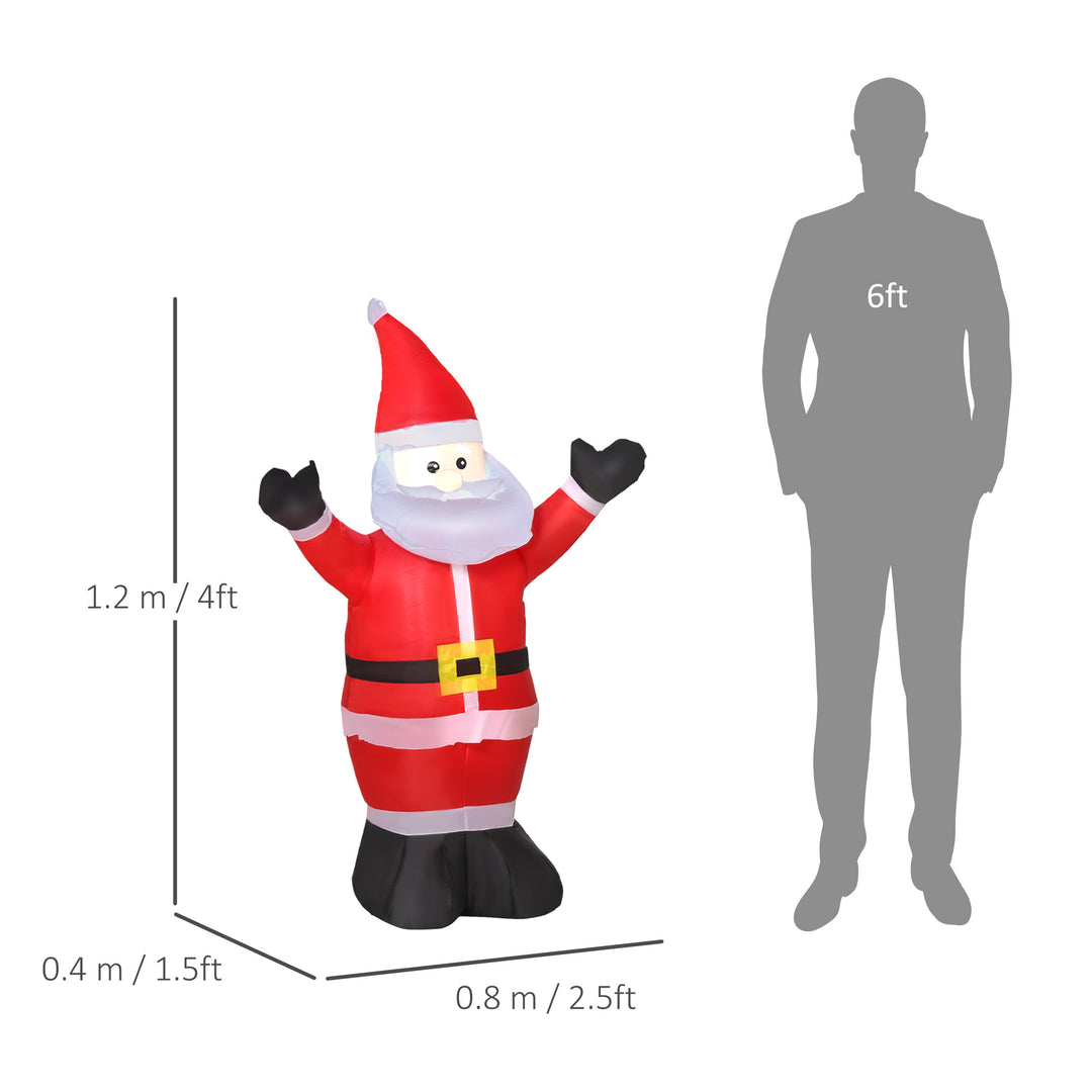 HOMCOM Inflatable 1.2m Santa Claus | Aosom UK