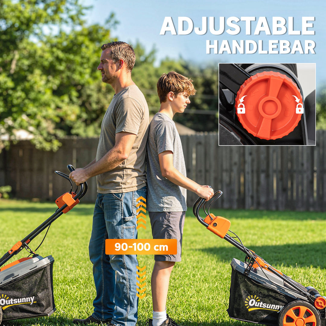 1800W Electric Lawnmower with 40cm Cutting Width, Mulching Feature, 50