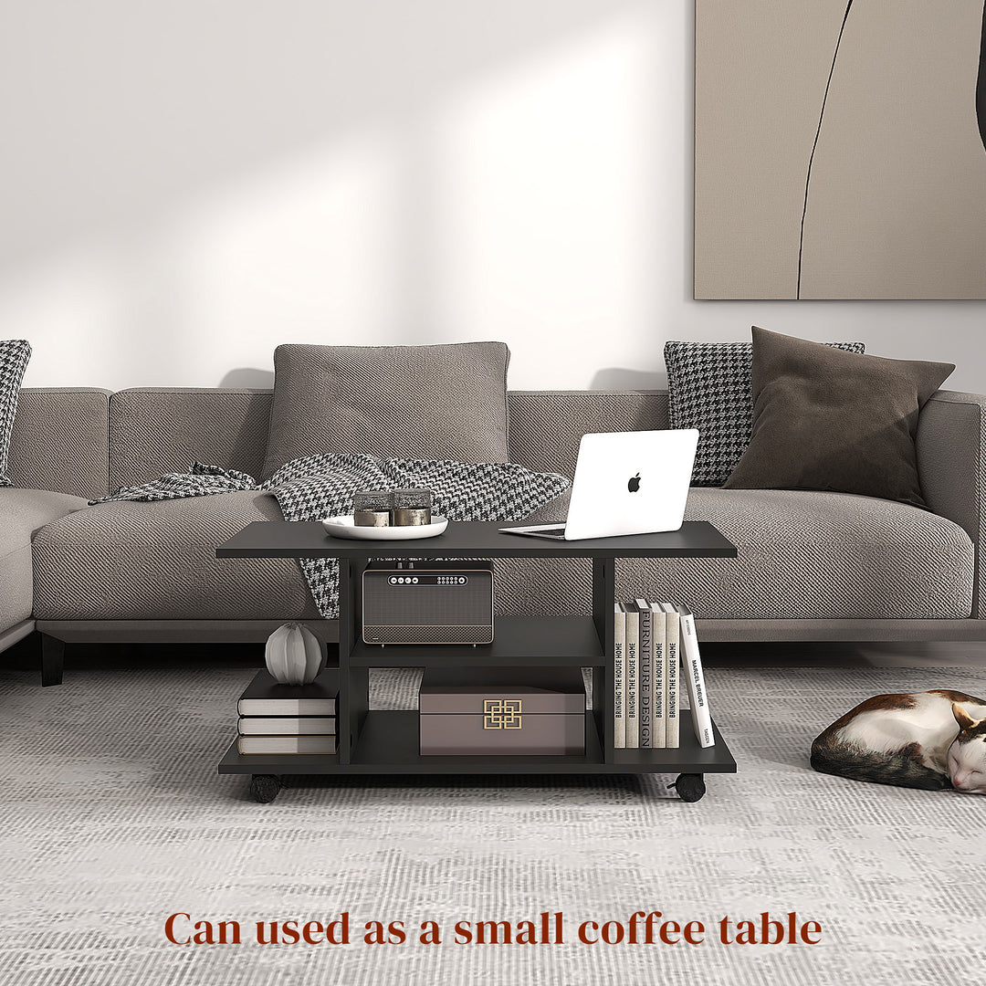 MCL Modern TV Cabinet Stand Storage Shelves Table Mobile Bedroom Furniture Bookshelf Bookcase Black