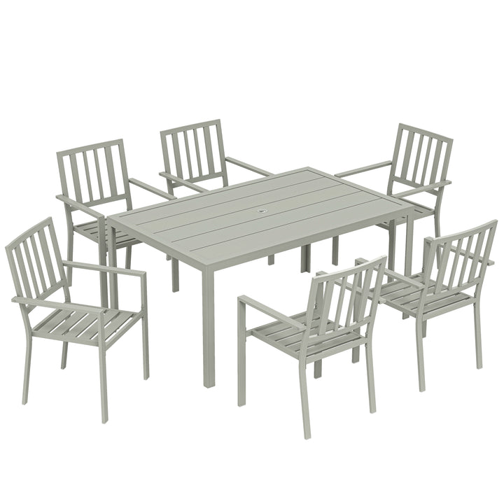 Garden Table and Chairs for 6, 7 Pieces Garden Furniture Set with Tabl