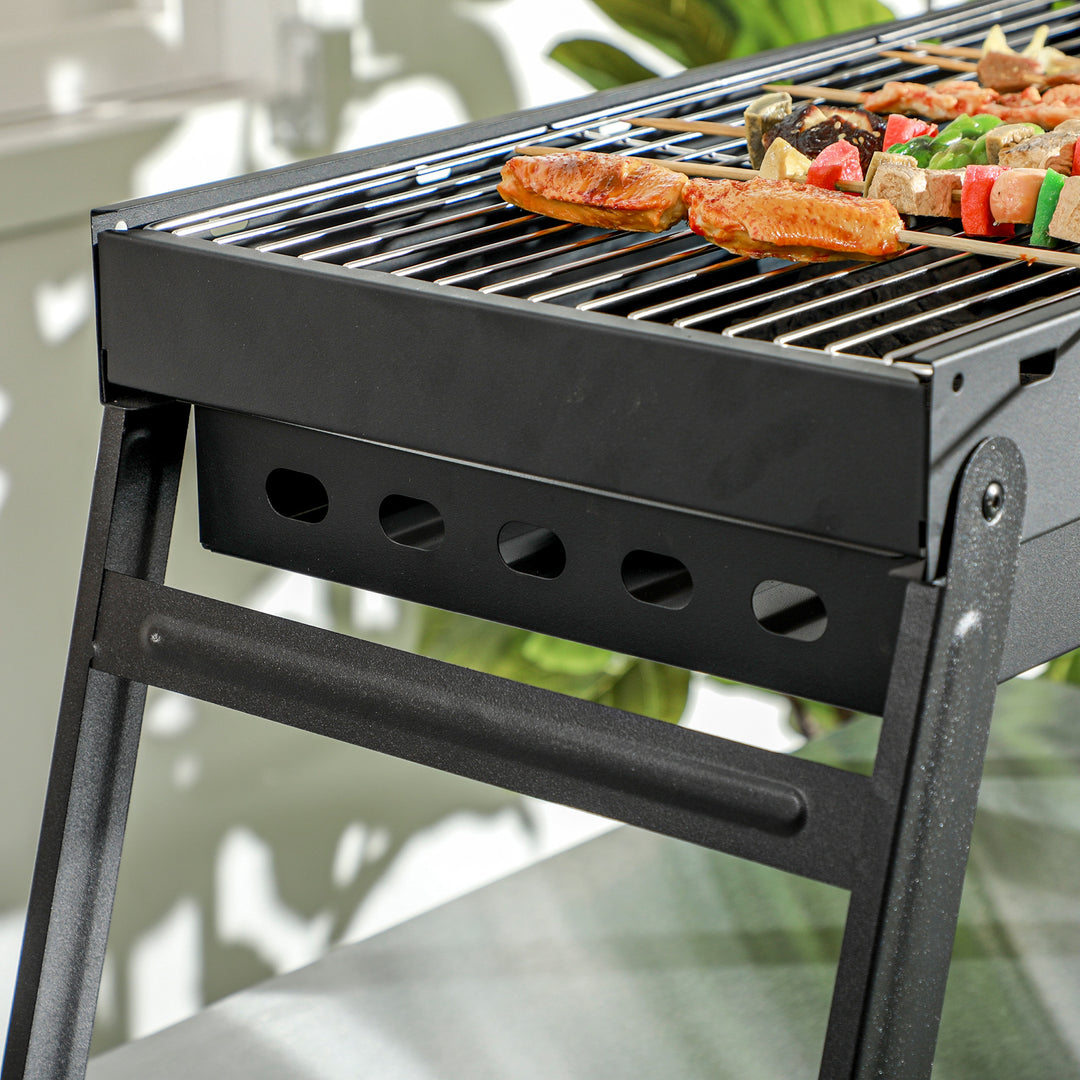Foldable Charcoal Grill - Black