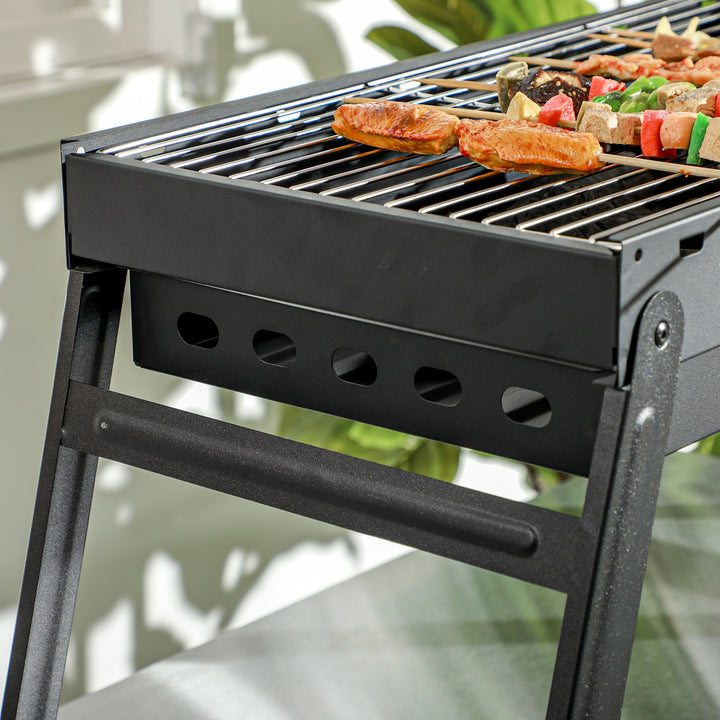 Foldable Charcoal Grill - Black